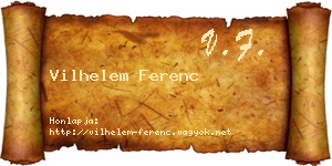 Vilhelem Ferenc névjegykártya