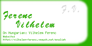 ferenc vilhelem business card